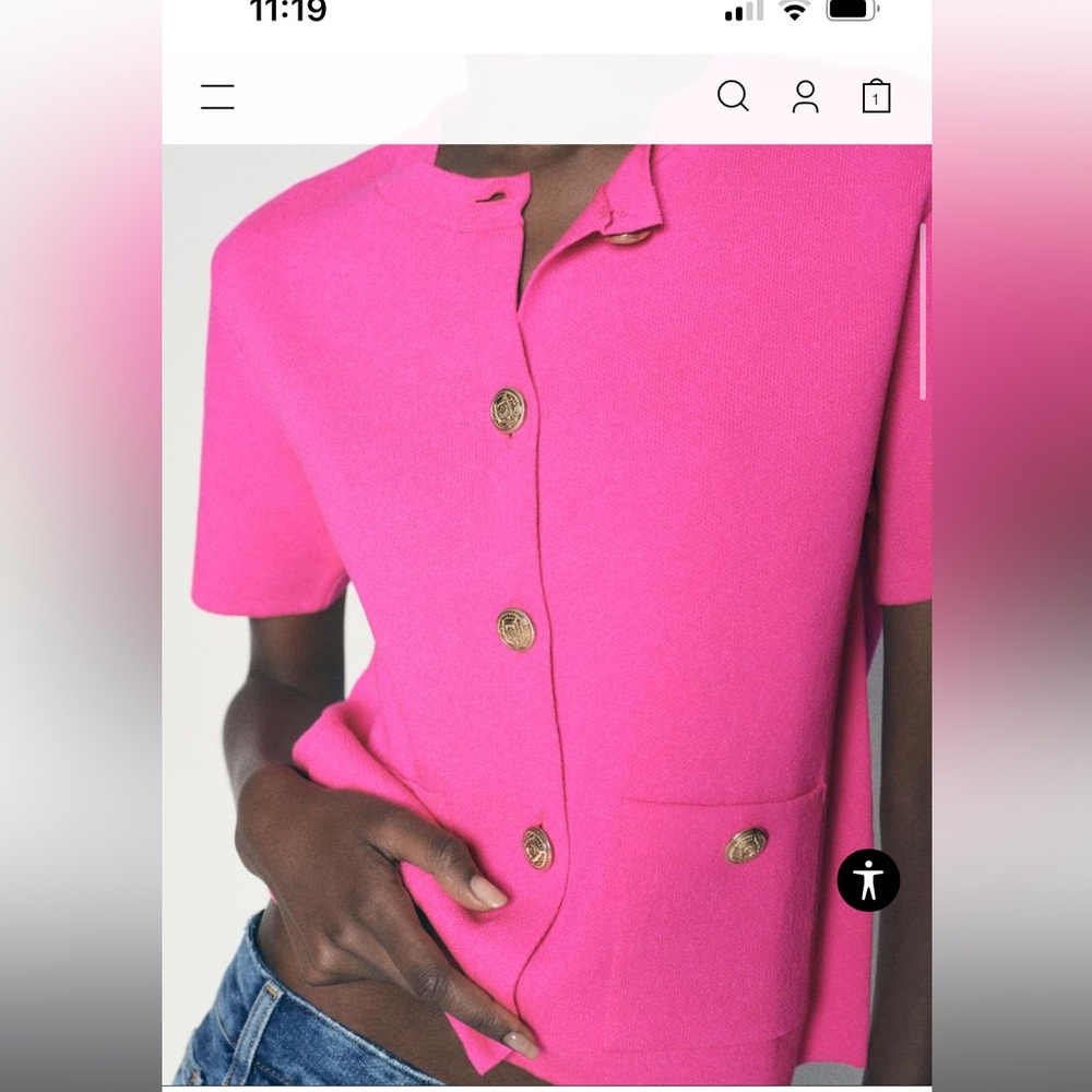 NWT Zara Gold Button Sweater